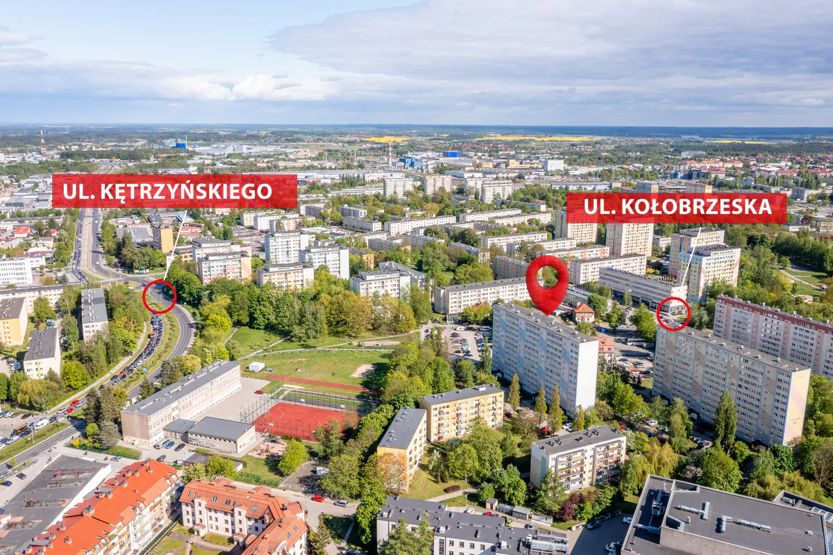Budynki mieszkalne w Olsztynie sfotografowane z drona