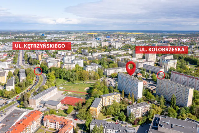 Budynki mieszkalne w Olsztynie sfotografowane z drona